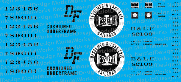 Bessemer &amp; Lake Erie 60&#39; Box Car Decals (BLE)