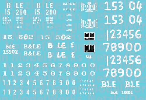 Bessemer &amp; Lake Erie 52&#39; Mill Gondola Decals