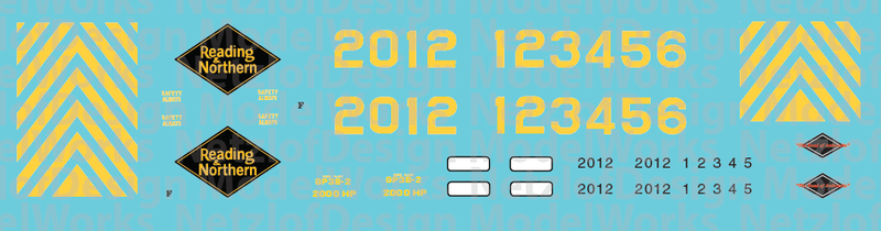 Reading &amp; Northern GP38-2 Decal Set