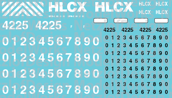 HO Scale - HLCX Lease Locomotive Decal Set