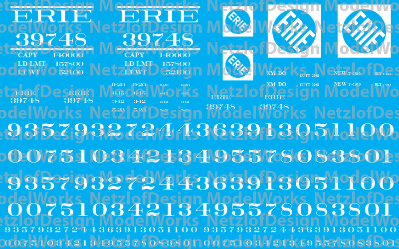 Erie Railroad 70ton Open Hopper Decal Set