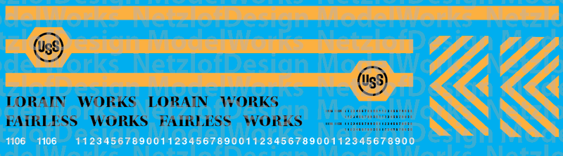 USS Lorain / Fairless Works Blue and Yellow Switcher Decals