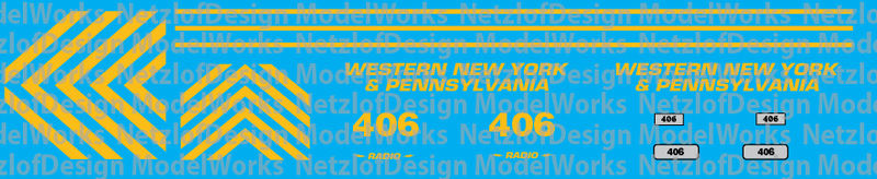Western New York &amp; Penna RS3u - #406 Decal Set (WNYP)