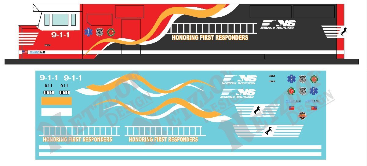 Norfolk Southern SD60E Decal Set - First Responders 911
