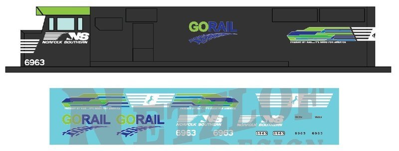 Norfolk Southern SD60E Decal Set - GO Rail NS 6963