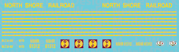 North Shore Railroad (NSHR) Caboose Decals