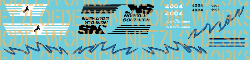 Norfolk Southern AC44C6M Decal Set #4004/4005 (Black/Blue)