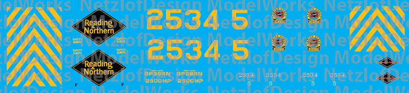 Reading Northern GP30/GP39RN Brown Scheme Decal Set