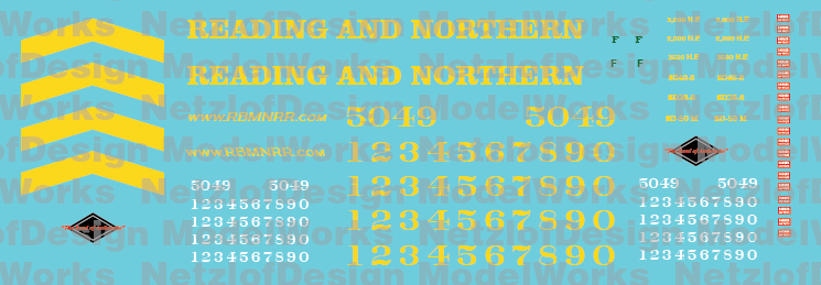 Reading Northern Locomotives SD50 Decal Set