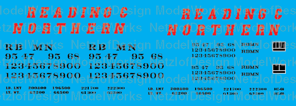 Reading Northern Covered Hoppers Red Lettering (RBMN)