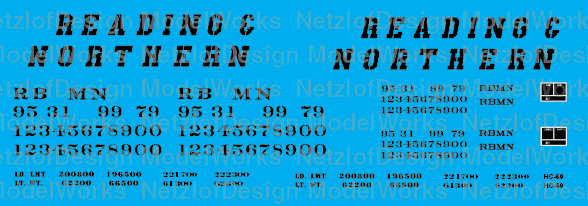 Reading Northern Covered Hoppers Black Lettering (RBMN)