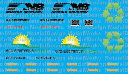 Norfolk Southern &quot;Eco Alternative Energy&quot; Box Car Decal Set