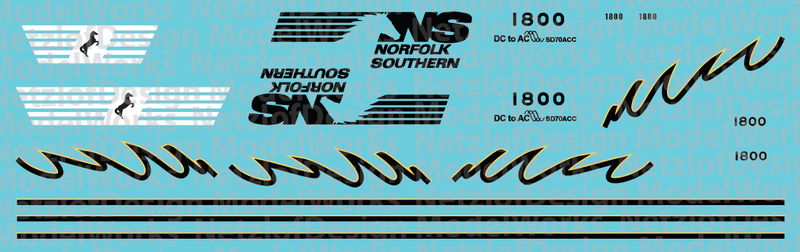 Norfolk Southern SD70ACC #1800 Decal Set