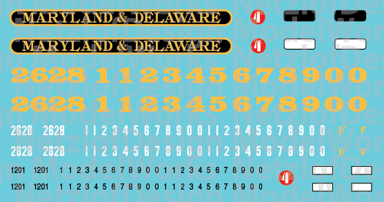 Maryland &amp; Delaware Locomotive Decals