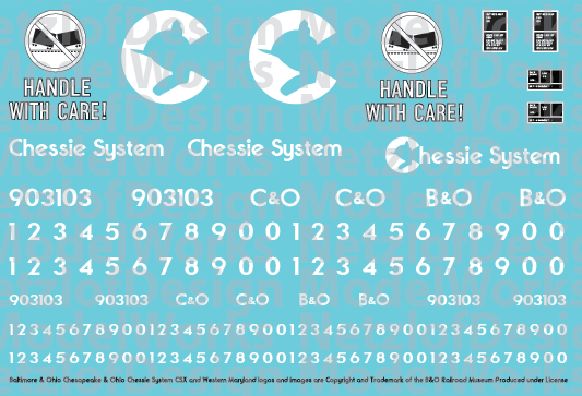 Chessie System Handle with Care Caboose Decals