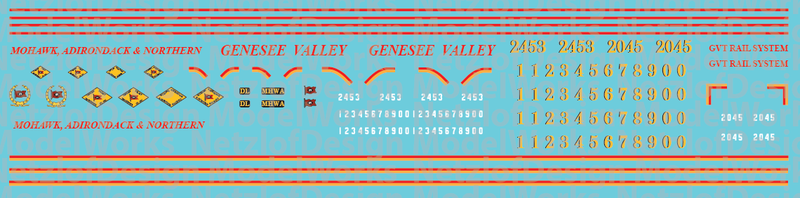 Mohawk, Adirondack &amp; Northern Locomotive Decals