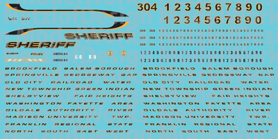 N Scale - Generic Sheriff Vehicle Decals - Black