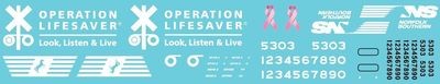 N Scale - Norfolk Southern Operation Lifesaver Unit Decal Set