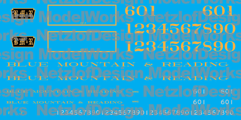 Blue Mountain and Reading Diesel Locomotive Decal Set