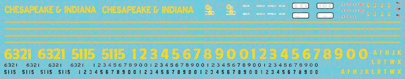 Chesapeake & Indiana Railroad Locomotive Decals