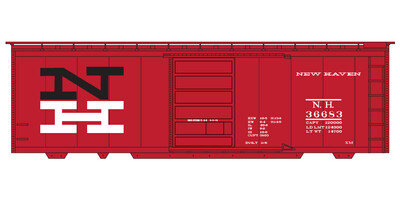 New Haven 40ft Box Car Black White NH Logo Decals