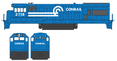 Conrail U23B Short Logo Decals