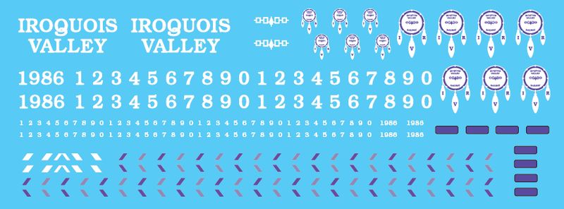 Iroquois Valley Railway Locomotive Decals