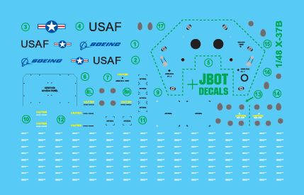JBOT Decals - 1:48 Boeing X-37B Unmanned Mini Shuttle