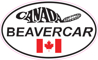 Beavercar Oval Logo White Tall Vinyl