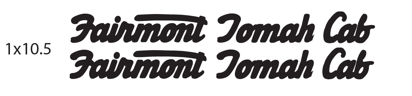 Fairmont Tomah Cab Vinyl Sticker (Qty 2)
