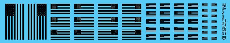 Various-Sized Flags - USA Flag Subdued Decals