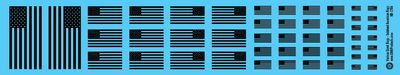 Various-Sized Flags - USA Flag Subdued Decals