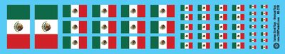 Various-Sized Flags - Mexican Flag Decals