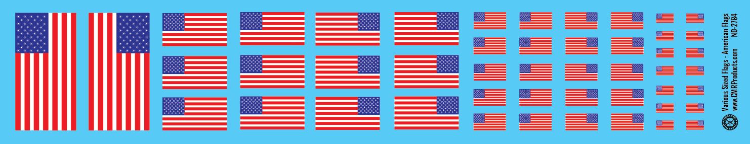 Various-Sized Flags - USA Flag Decals