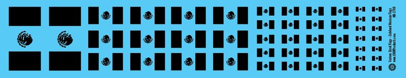 Various-Sized Flags - Mexican Flag Subdued Decals