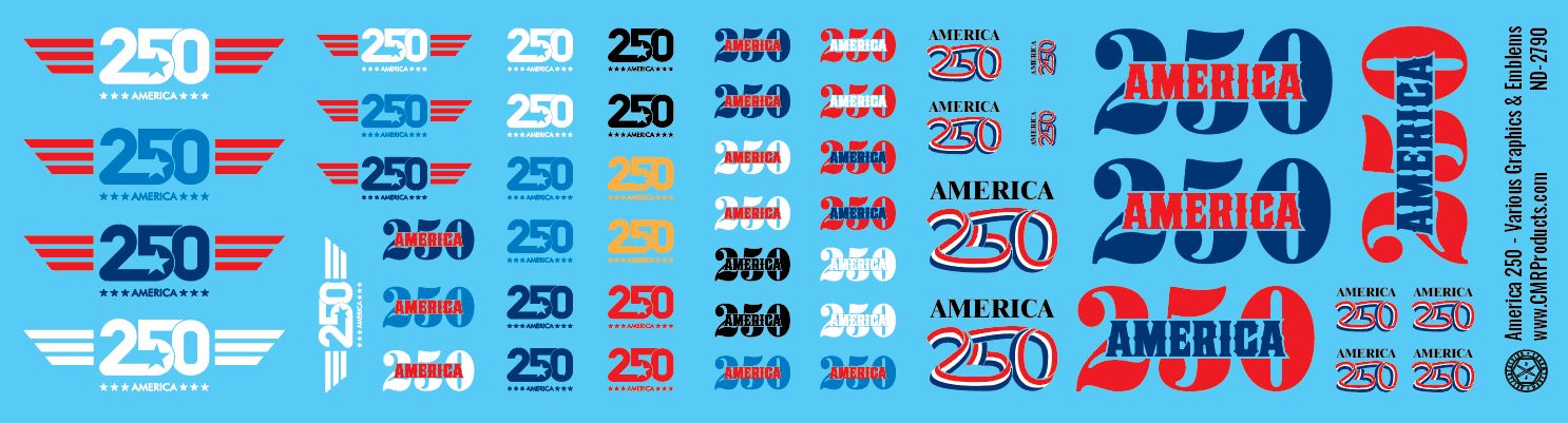 America 250 - Various Logos and Emblems Decals