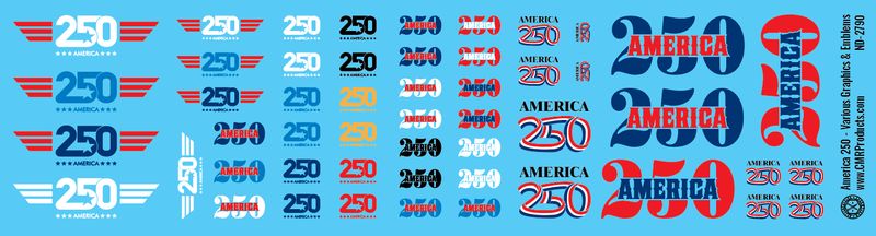 America 250 - Various Logos and Emblems Decals