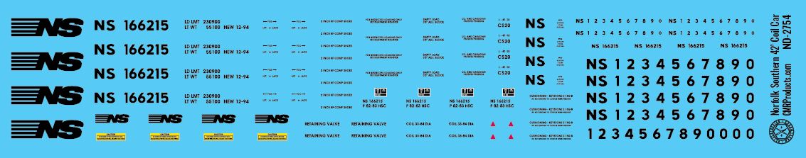 N Scale - Norfolk Southern 42ft Coil Car Decals