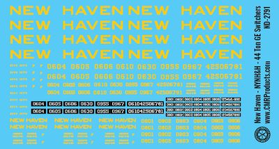 New Haven GE 44-ton Switcher Decals