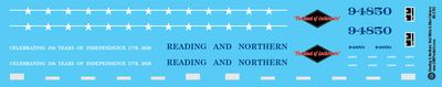 Reading Northern Red White &amp; Blue Caboose #94850 Decals