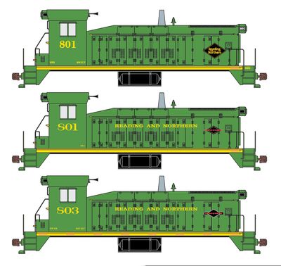 Reading Northern SW8 Locomotive Decals