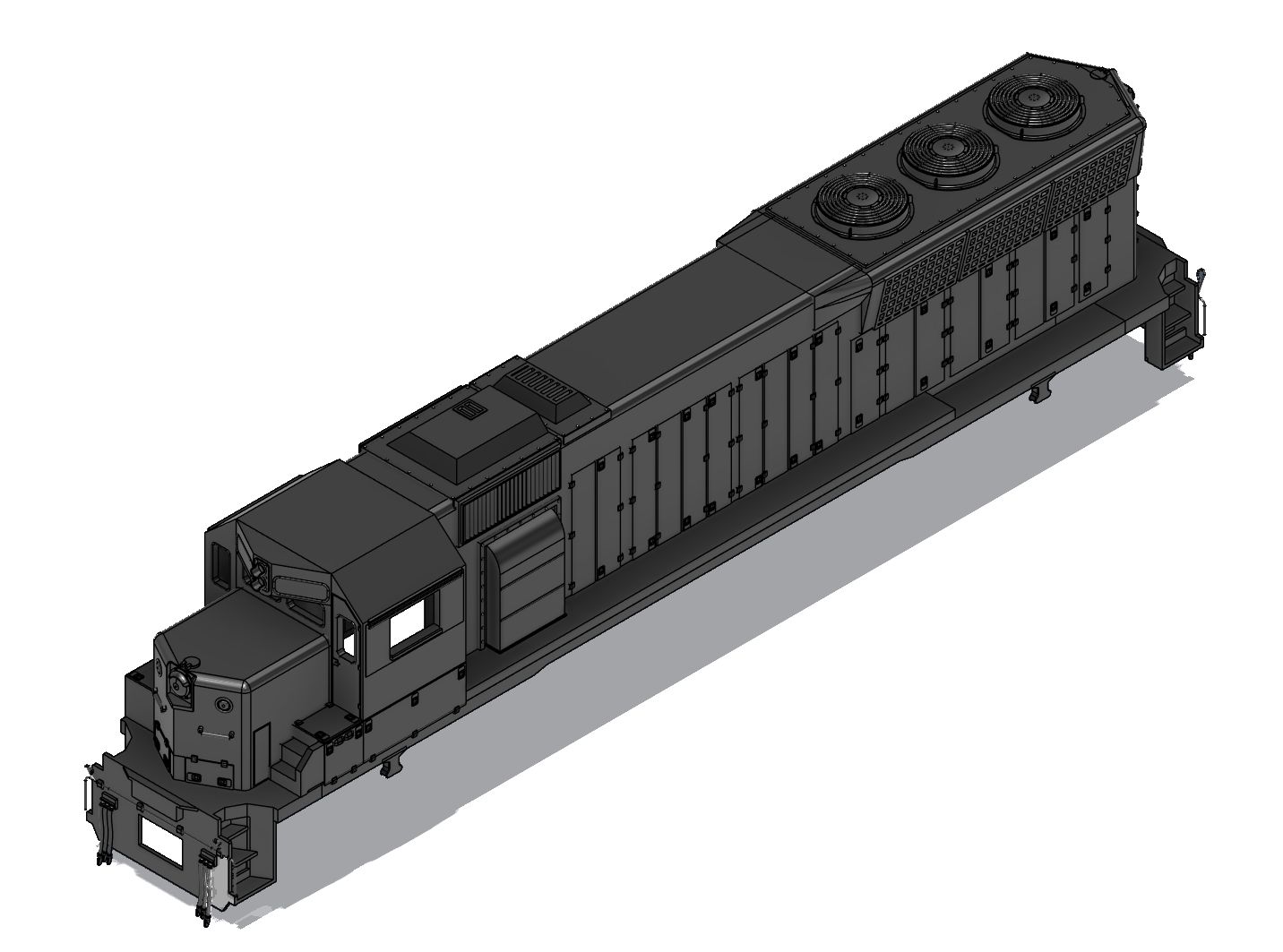 N Scale EMD SD45 Non-Dyno CNW Gong Bell Locomotive Shell