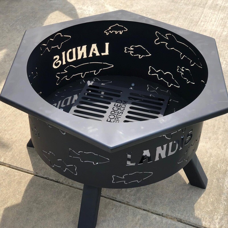 Badass fire pit with stands