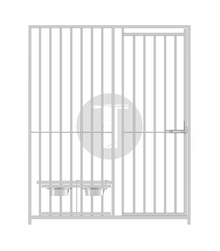 Rohrstabelement 200cm Tür rechts und schwenkbarem Futterset 5 cm - 184 cm hoch - B-WARE Rohrstabelement 200cm Tür rechts und schwenkbarem Futterset 5 cm - 184 cm hoch - B-WARE