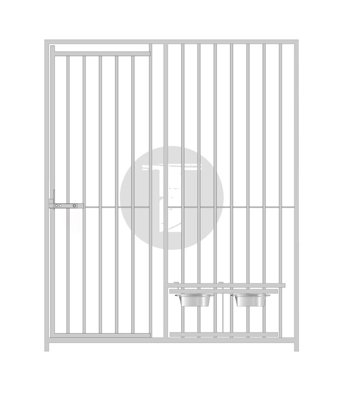 Rohrstabelement Tür links und schwenkbarem Futterset 8 cm - 184 cm hoch Rohrstabelement Tür links und schwenkbarem Futterset 8 cm - 184 cm hoch