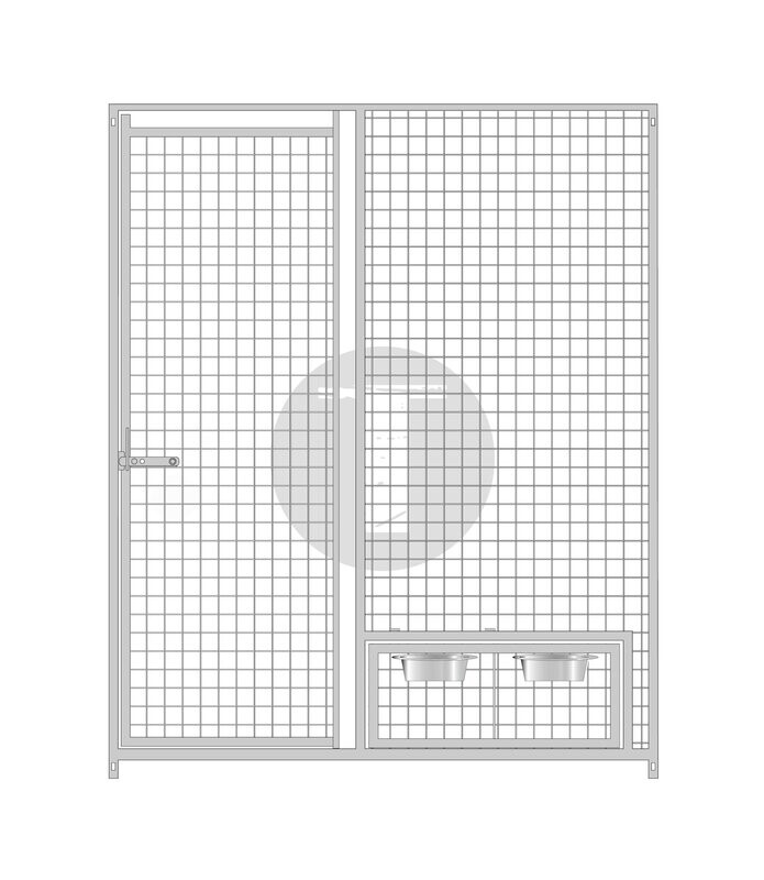 Gitterelement 150cm Tür links und schwenkbarem Futterset 5 x 5 cm - 184 cm hoch - B-WARE Gitterelement 150cm Tür links und schwenkbarem Futterset 5 x 5 cm - 184 cm hoch - B-WARE