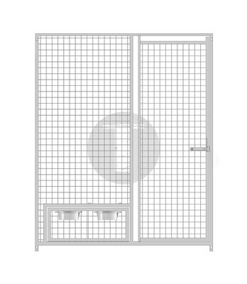 Gitterelement Tür rechts und schwenkbarem Futterset 5 x 5 cm - 184 cm hoch - B-WARE
