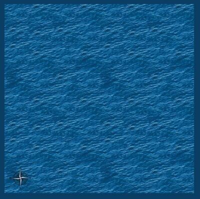 Wargame Naval cloth Sea 4x4 with compass (naval pirate)