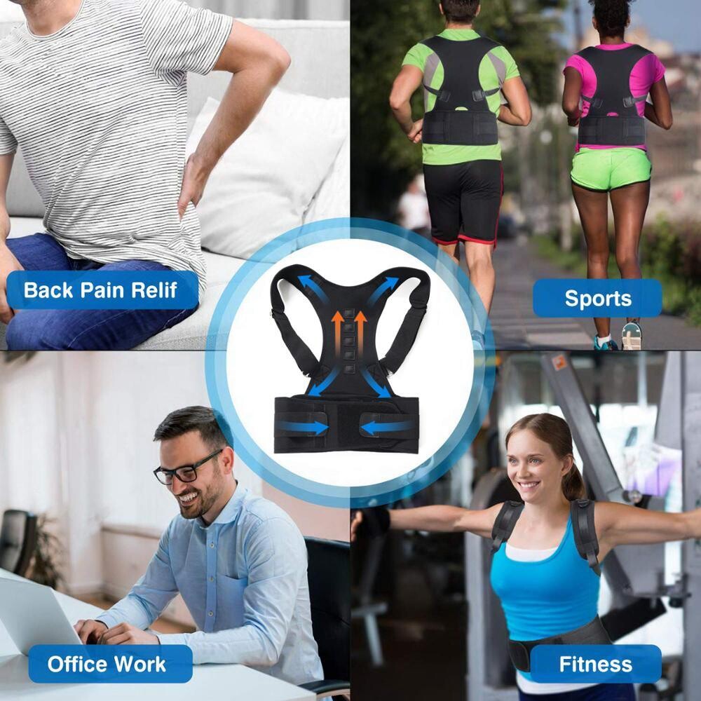 Adjustable Back Posture Corrector Magnetic Therapy Back Support Lumbar Brace Belt Men Spine Posture Correction Women&#39;s Corset