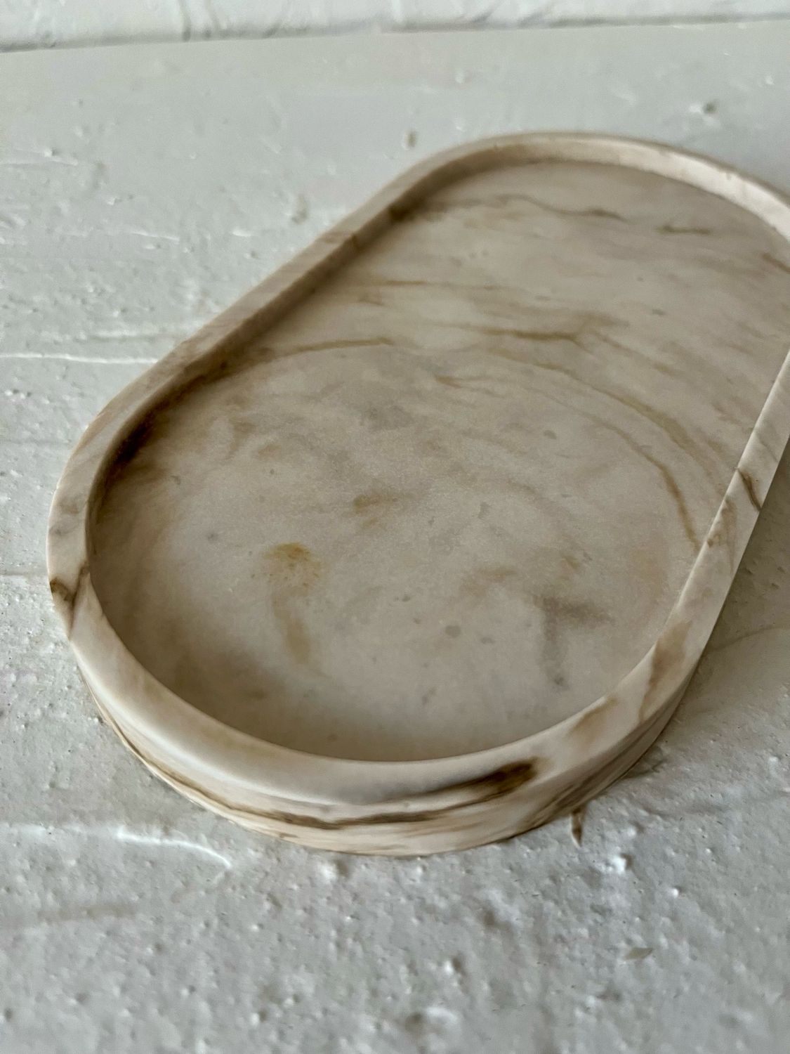 Oval Marble Tray | Neutral Home decor